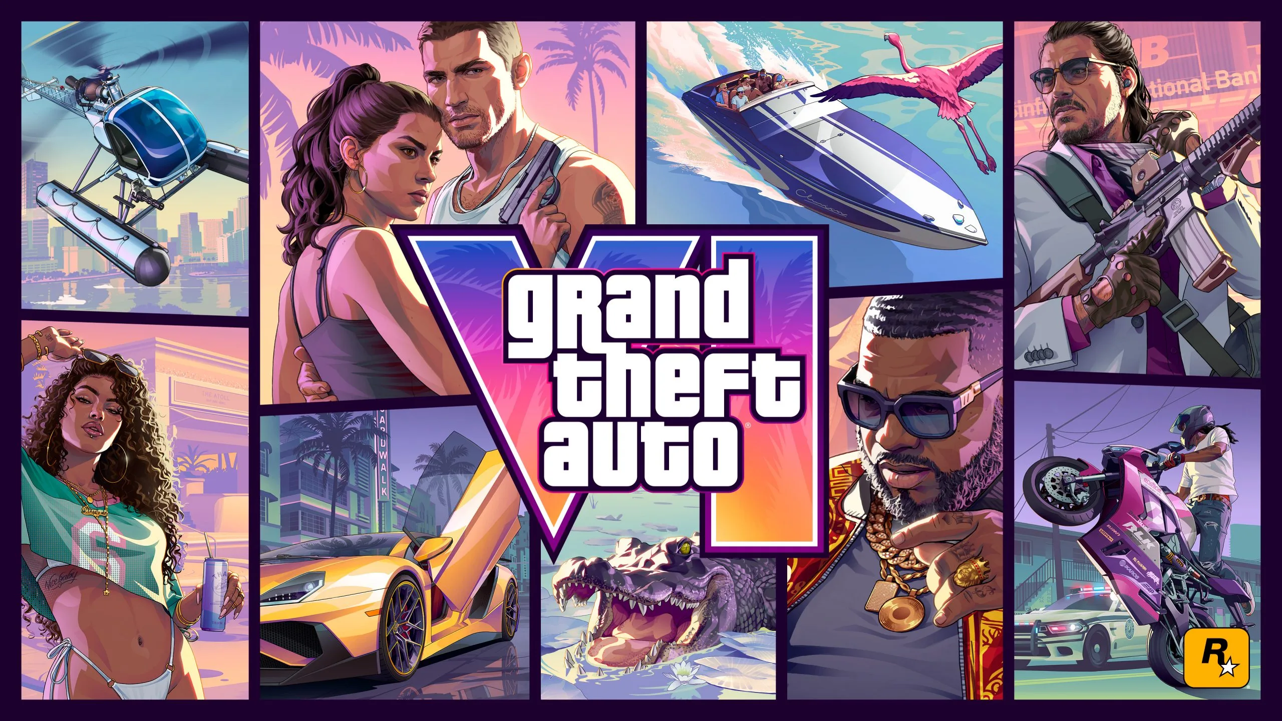 La pochette officielle de GTA 6 — Jason et Lucia à Vice City